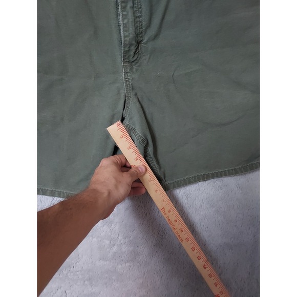 Carhartt Shorts Mens 36 Faded Canvas Olive Green Carpenter Work Hammer Loop - Picture 8 of 9